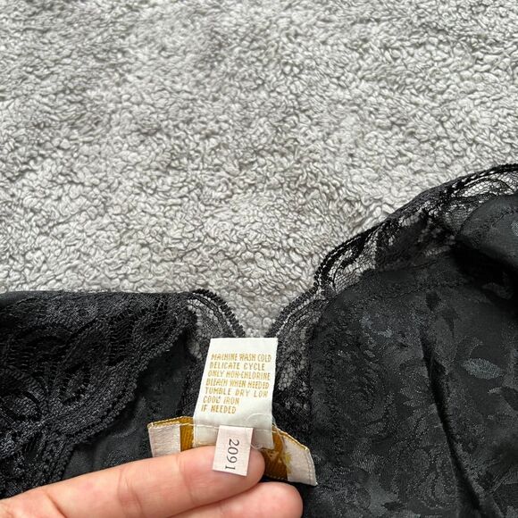 Vintage Victoria Secret black lace slip dress floral jacquard - Picture 4 of 8